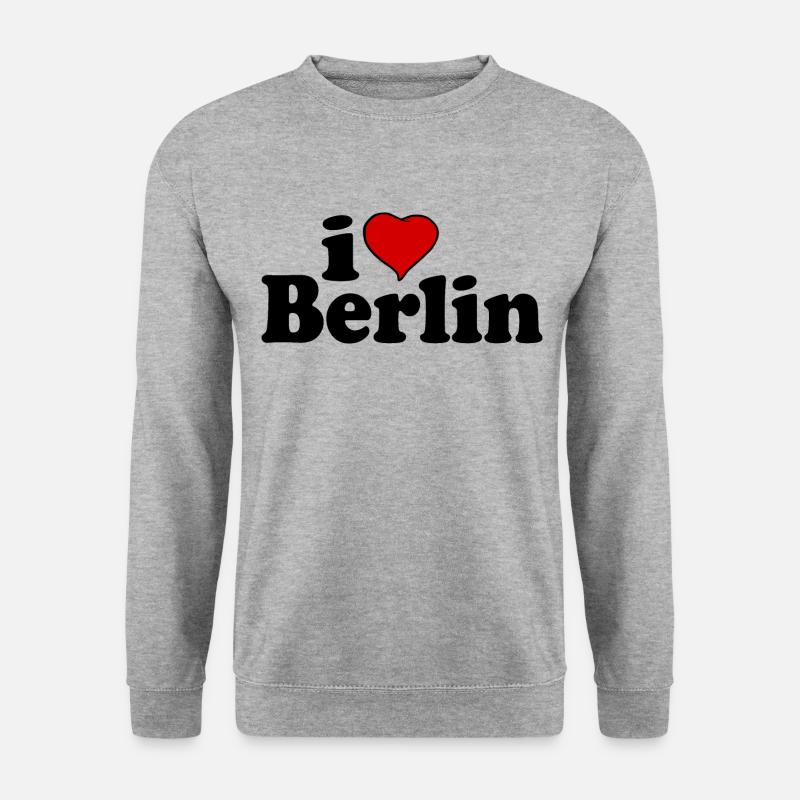 I Love Berlin - Unisex Pullover - Weißgrau meliert