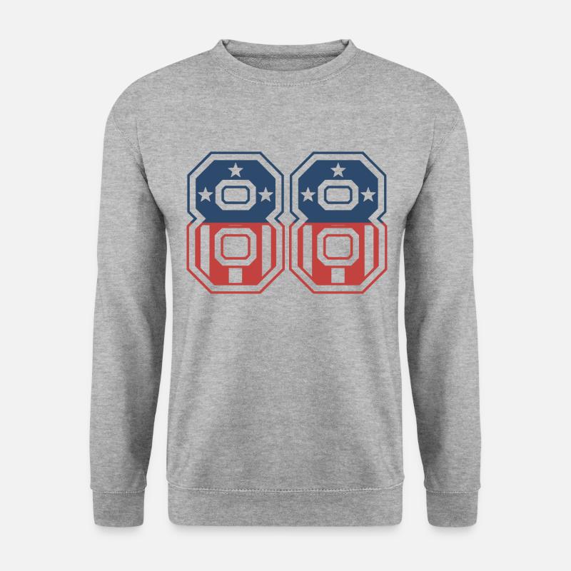 Nummer 88 USA - Unisex Pullover - Weißgrau meliert