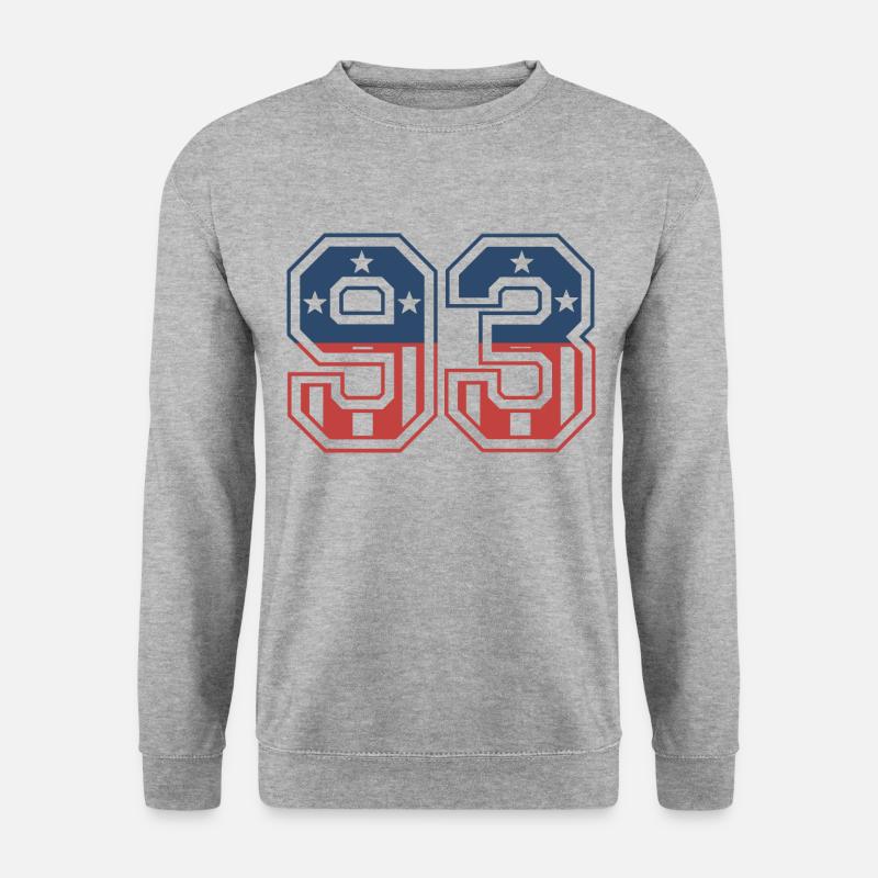 Nummer 93 USA - Unisex Pullover - Weißgrau meliert