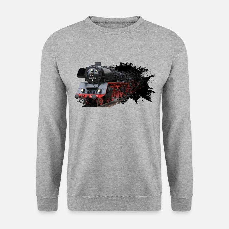 Dampflok 03 1010 - Unisex Pullover - Weißgrau meliert