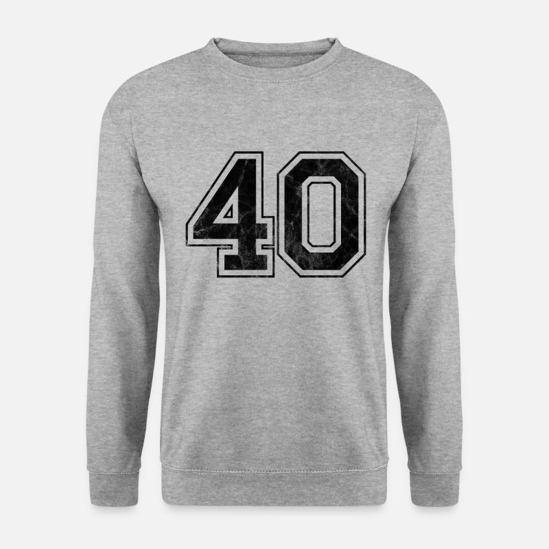 Anzahl 40 - Unisex Pullover - Weißgrau meliert