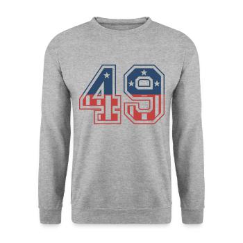 Number 49 USA - Unisex Sweatshirt - salt & pepper - Front - Alina (178cm) & Michal (187cm)