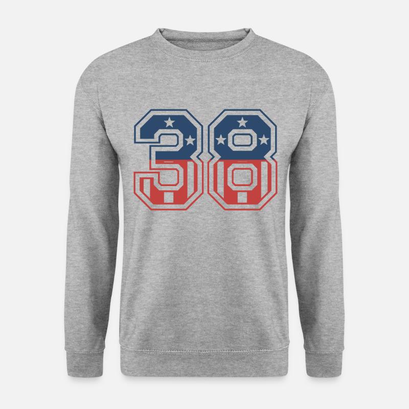Nummer 38 USA - Unisex Pullover - Weißgrau meliert