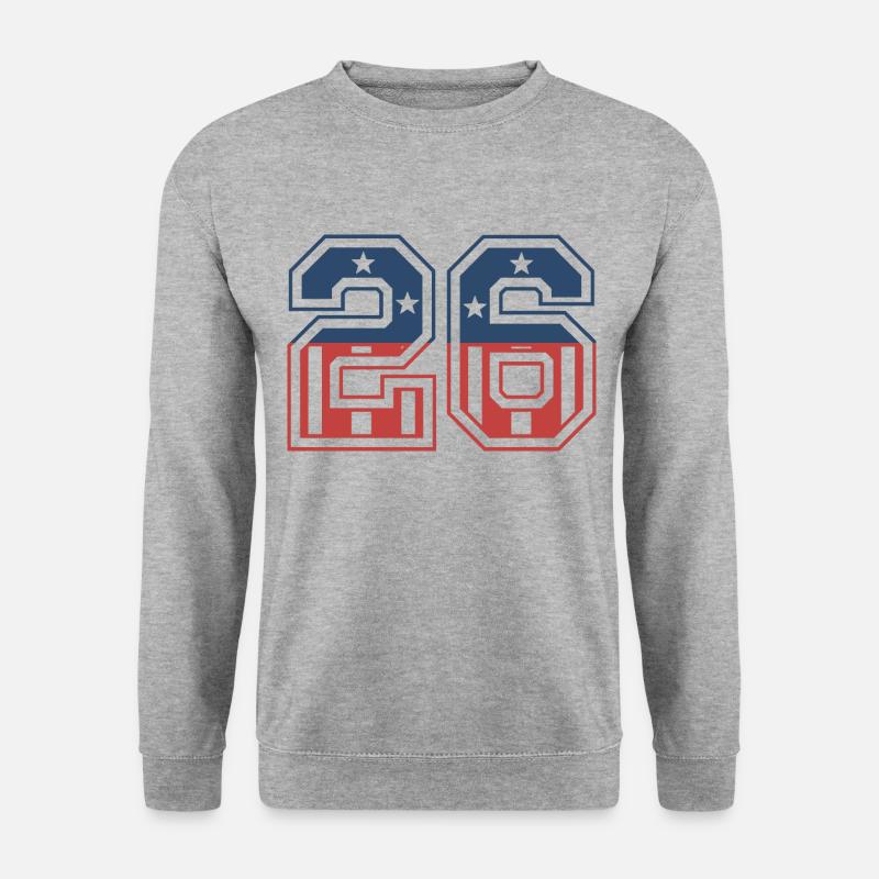 Nummer 26 USA - Unisex Pullover - Weißgrau meliert