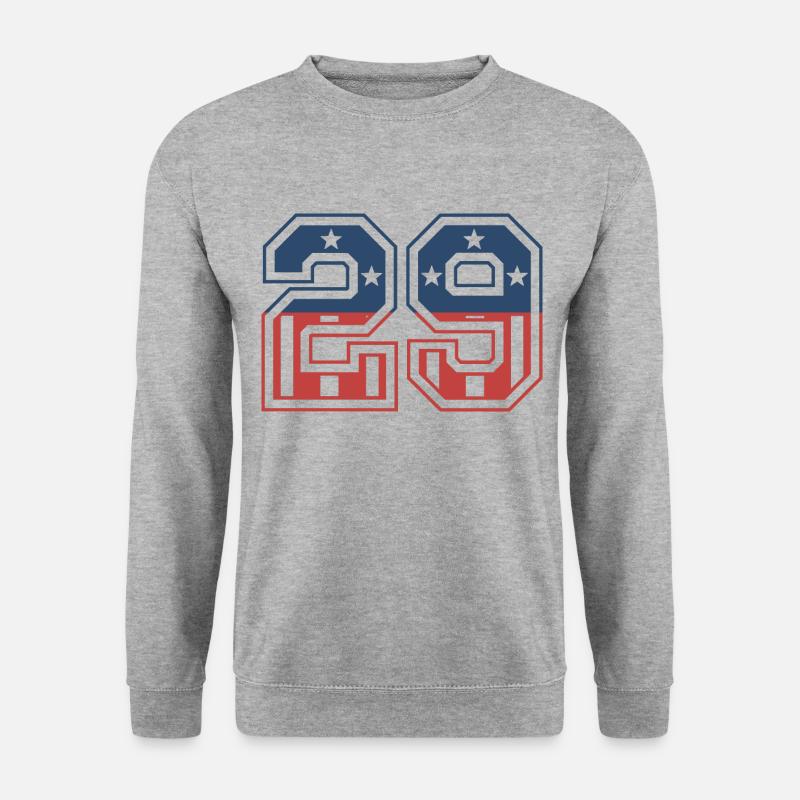 Nummer 29 USA - Unisex Pullover - Weißgrau meliert