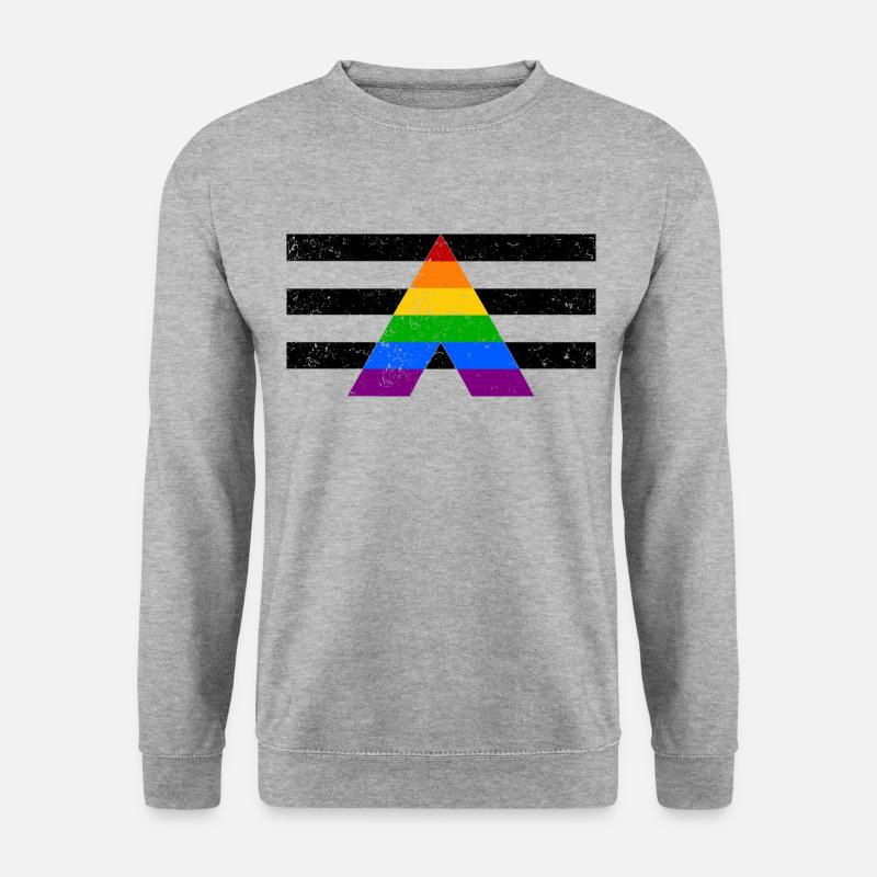 Straight Ally Pride Flag White Shirt Edition - Unisex Pullover - Weißgrau meliert
