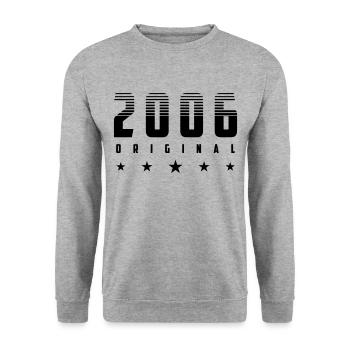 Année de naissance originale 2006 | Couleur modifiable - Sweat-shirt Unisexe - gris chiné - Devant - Alina (178cm) & Michal (187cm)