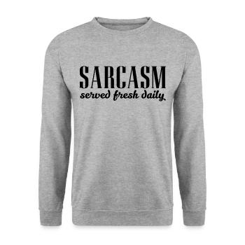 Sarcasme servi Citation fraîche du Daily - Sweat-shirt Unisexe - gris chiné - Devant - Alina (178cm) & Michal (187cm)
