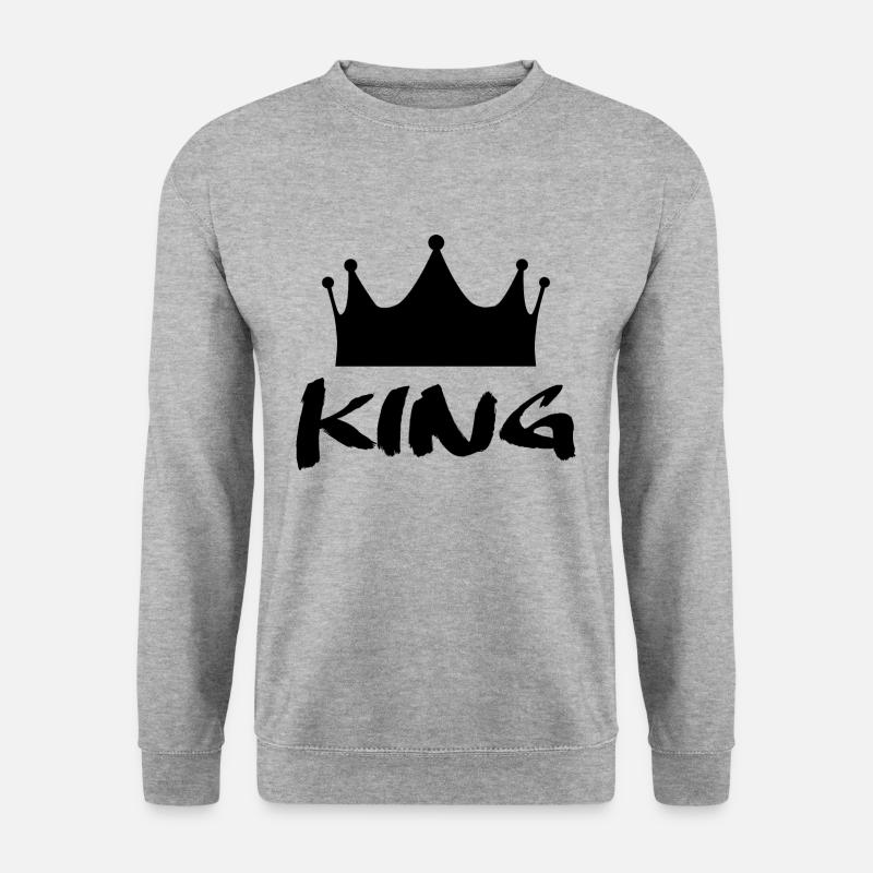 König Krone - Unisex Pullover - Weißgrau meliert