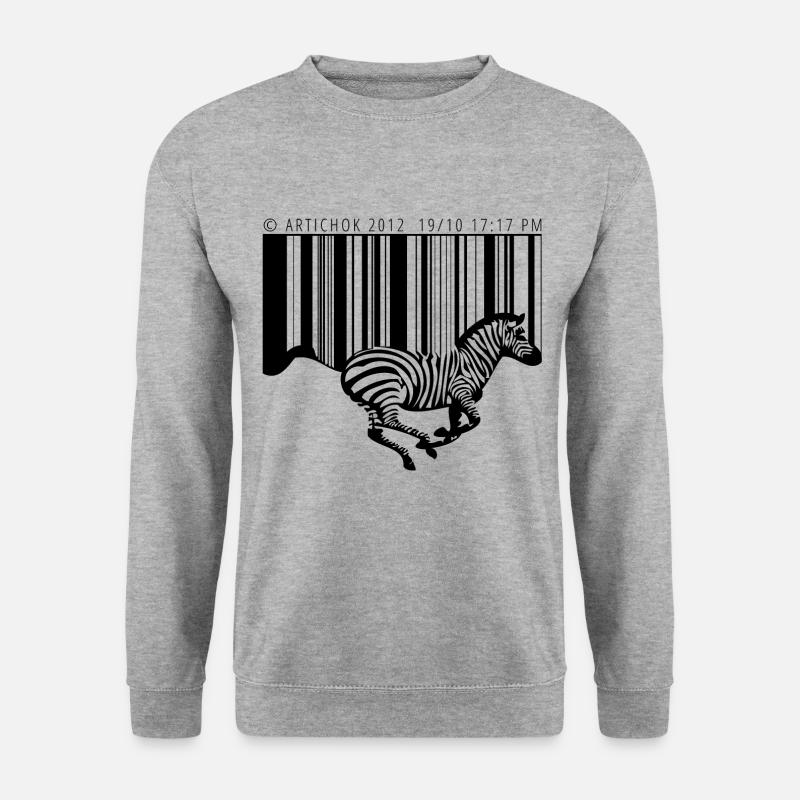Zebra barcode - Unisex Pullover - Weißgrau meliert