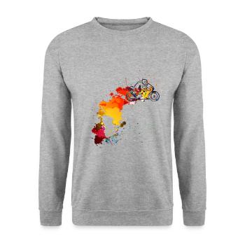 Motorcycle Motocross Sport Gp Fitness icon - Unisex Sweatshirt - salt & pepper - Front - Alina (178cm) & Michal (187cm)