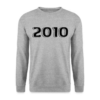 Millésime 2010 Naissance Anniversaire Rétro 2010 - Sweat-shirt Unisexe - gris chiné - Devant - Alina (178cm) & Michal (187cm)