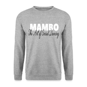 Mambo - The Art of Social Dancing - Dance Shirt - Unisex Pullover - Weißgrau meliert - Vorne - Alina (178cm) & Michal (187cm)