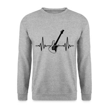 Color changeable guitar heartbeat guitar player - Unisex Sweatshirt - salt & pepper - Front - Alina (178cm) & Michal (187cm)