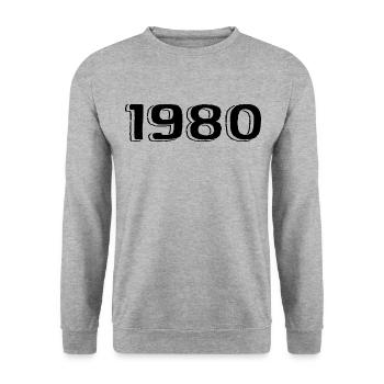 Vintage 1980's Born Birthday Retro 1980's - Unisex Sweatshirt - salt & pepper - Front - Alina (178cm) & Michal (187cm)