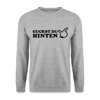 Dire - vous regardez en arrière - je suis de - Sweat-shirt Unisexe - gris chiné - Devant - Alina (178cm) & Michal (187cm)