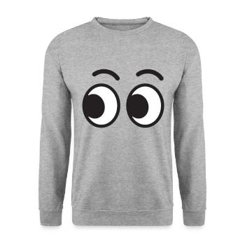 Eyes Funny Funny Gift Idea - Unisex Sweatshirt - salt & pepper - Front - Alina (178cm) & Michal (187cm)