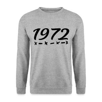 1972 Naissance - 53e anniversaire 1972 Légende 1972 - Sweat-shirt Unisexe - gris chiné - Devant - Alina (178cm) & Michal (187cm)