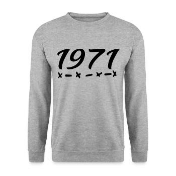 1971 Born - 54th Birthday 1971 Legend 1971 - Unisex Sweatshirt - salt & pepper - Front - Alina (178cm) & Michal (187cm)