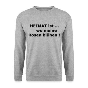 Heimat ist... wo meine Rosen blühen - Unisex Pullover - Weißgrau meliert - Vorne - Alina (178cm) & Michal (187cm)