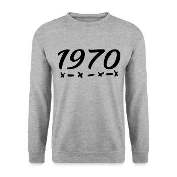 1970 Retro Style 1970 Birthday 1970 Vintage - Unisex Sweatshirt - salt & pepper - Front - Alina (178cm) & Michal (187cm)