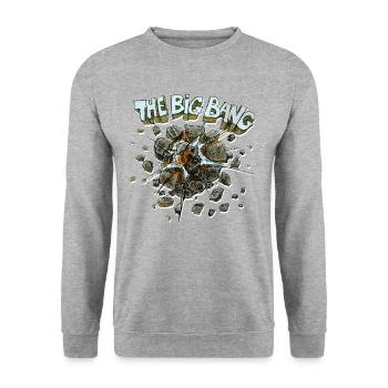 big bang - Sweat-shirt Unisexe - gris chiné - Devant - Alina (178cm) & Michal (187cm)