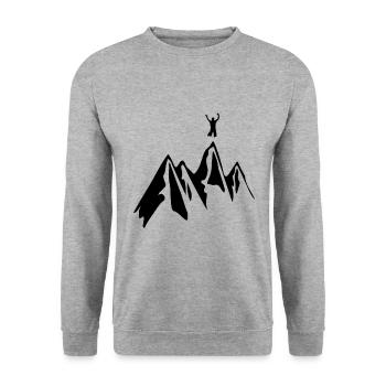 Les montagnes | montagnes - Sweat-shirt Unisexe - gris chiné - Devant - Alina (178cm) & Michal (187cm)