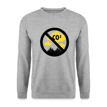 Réchauffement de la planète CO2 Interdiction Changement climatique - Sweat-shirt Unisexe - gris chiné - Devant - Alina (178cm) & Michal (187cm)