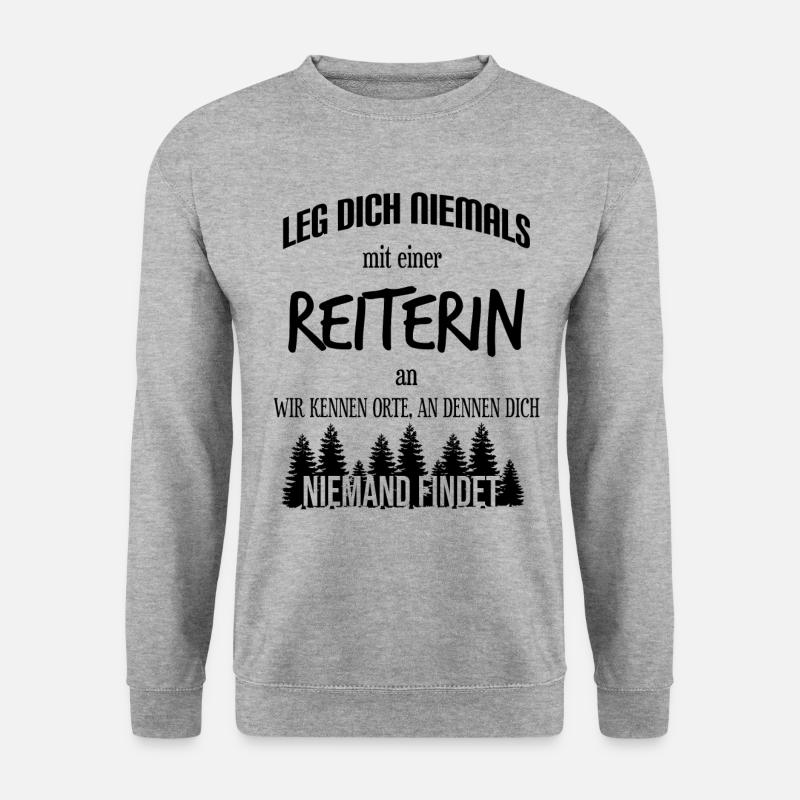 Pferd Pferde Reiter Reiten | Design - Unisex Pullover - Weißgrau meliert