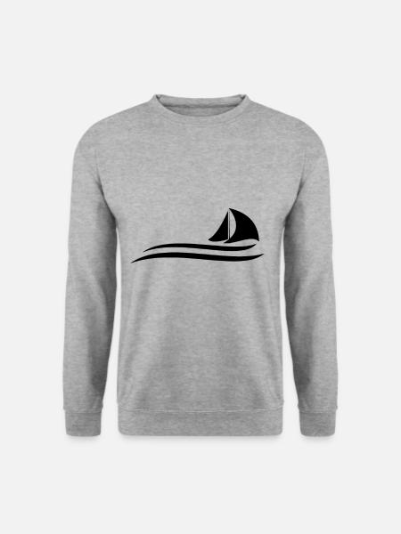 Segeln | Geschenk Segler | Geschenk Segeln lustig - Unisex Pullover - Weißgrau meliert