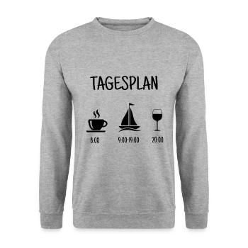 Segeln | Geschenk Segler | Geschenk Segeln lustig - Unisex Pullover - Weißgrau meliert - Vorne - Alina (178cm) & Michal (187cm)