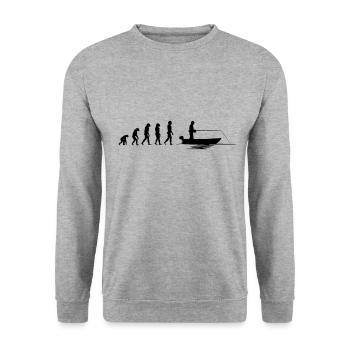 Evolution Fisher | Evolution Angler - Sweat-shirt Unisexe - gris chiné - Devant - Alina (178cm) & Michal (187cm)