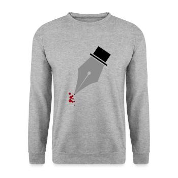 Stylo plume écrivain écrivain cadeau - Sweat-shirt Unisexe - gris chiné - Devant - Alina (178cm) & Michal (187cm)