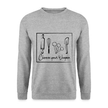 Kitchen utensils for cooking - Unisex Sweatshirt - salt & pepper - Front - Alina (178cm) & Michal (187cm)