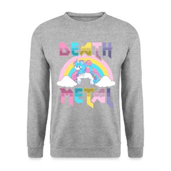 Death metal - Sweat-shirt Unisexe - gris chiné - Devant - Alina (178cm) & Michal (187cm)
