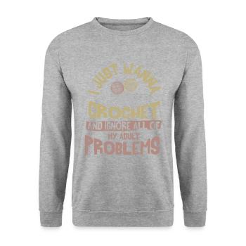 Crochet is LIFE - Unisex Sweatshirt - salt & pepper - Front - Alina (178cm) & Michal (187cm)