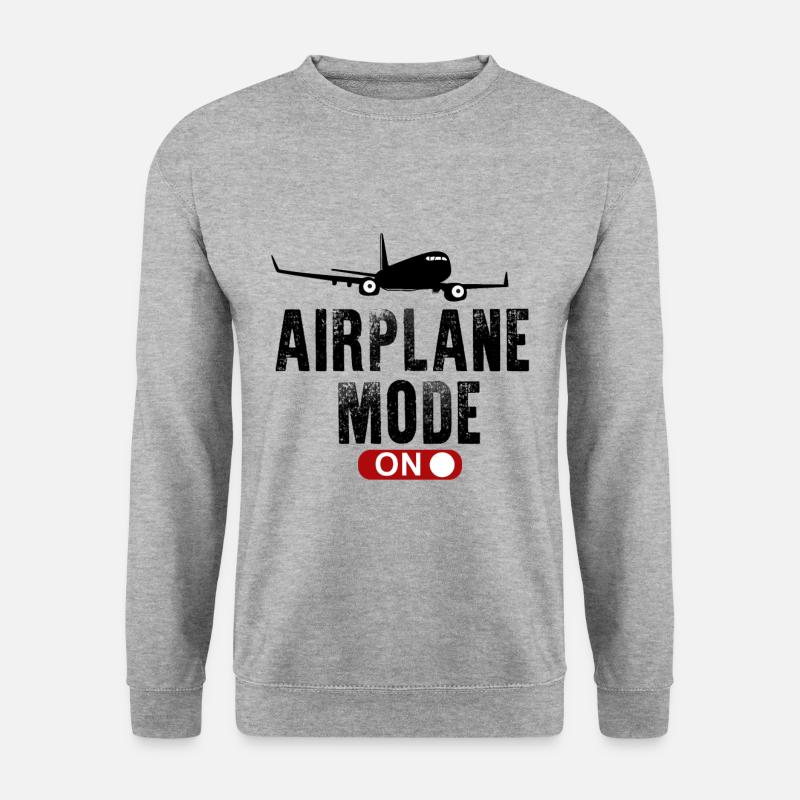 Flugzeug-Modus ein - Unisex Pullover - Weißgrau meliert