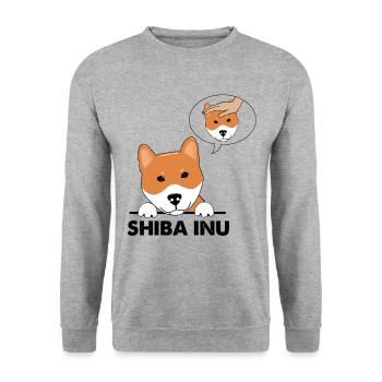Shiba Inu - Dog Owner Puppy Lover Breeder - Unisex Sweatshirt - salt & pepper - Front - Alina (178cm) & Michal (187cm)