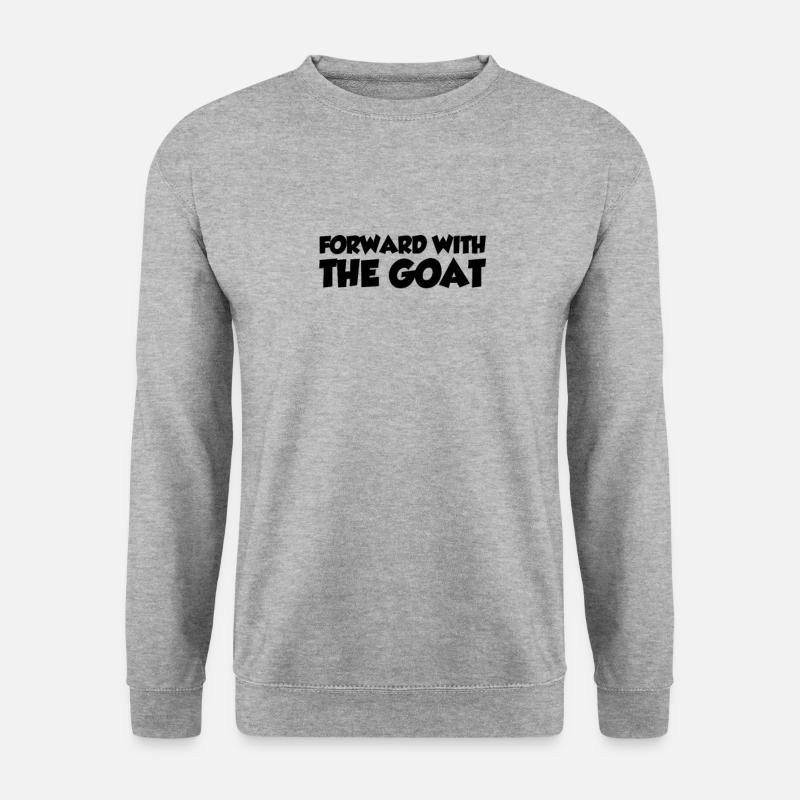 Vorwärts mit der Ziege - Unisex Pullover - Weißgrau meliert