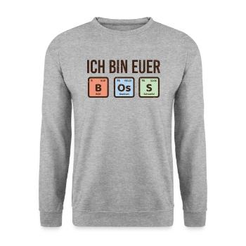 Chemiker Physik Boss PSE Team cooles Element - Unisex Pullover - Weißgrau meliert - Vorne - Alina (178cm) & Michal (187cm)
