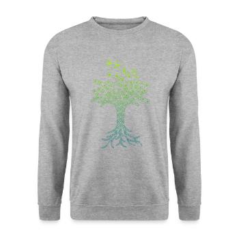 Tree of Bicycle Chains - Unisex Sweatshirt - salt & pepper - Front - Alina (178cm) & Michal (187cm)