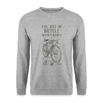 L’art de l’entretien des vélos - Sweat-shirt Unisexe - gris chiné - Devant - Alina (178cm) & Michal (187cm)