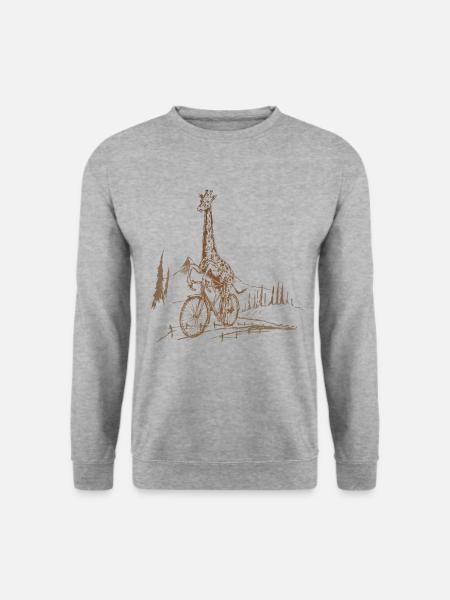 Vintage Giraffe Cycling - Unisex Sweatshirt - salt & pepper
