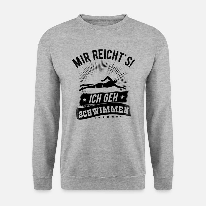 Mir Reicht's Ich Geh Schwimmen, Schwimmsport - Unisex Pullover - Weißgrau meliert