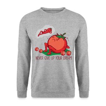 Hobby Gardener Sport Chili Pepper Tomato Bodybuilder - Unisex Sweatshirt - salt & pepper - Front - Alina (178cm) & Michal (187cm)