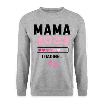 La future maman 2023 annonce sa grossesse - Sweat-shirt Unisexe - gris chiné - Devant - Alina (178cm) & Michal (187cm)