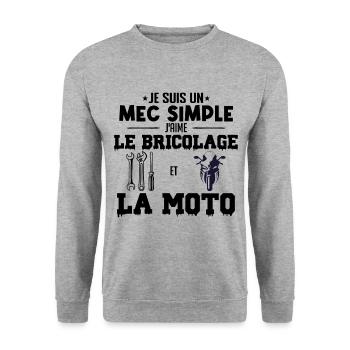 le bricolage et la moto - Sweat-shirt Unisexe - gris chiné - Devant - Alina (178cm) & Michal (187cm)