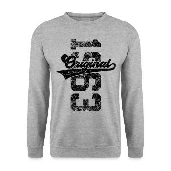 63E ANNIVERSAIRE ORIGINAL 1963 - Sweat-shirt Unisexe - gris chiné - Devant - Alina (178cm) & Michal (187cm)