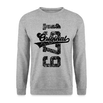 47TH BIRTHDAY ORIGINAL 1979 - Unisex Sweatshirt - salt & pepper - Front - Alina (178cm) & Michal (187cm)