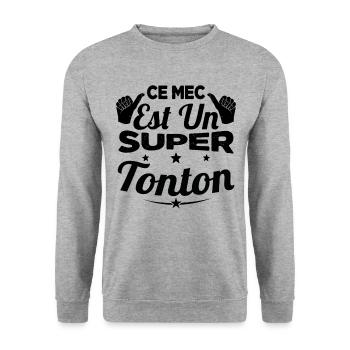 Cadeau Ce Mec Est Un Super Tonton Oncle - Sweat-shirt Unisexe - gris chiné - Devant - Alina (178cm) & Michal (187cm)